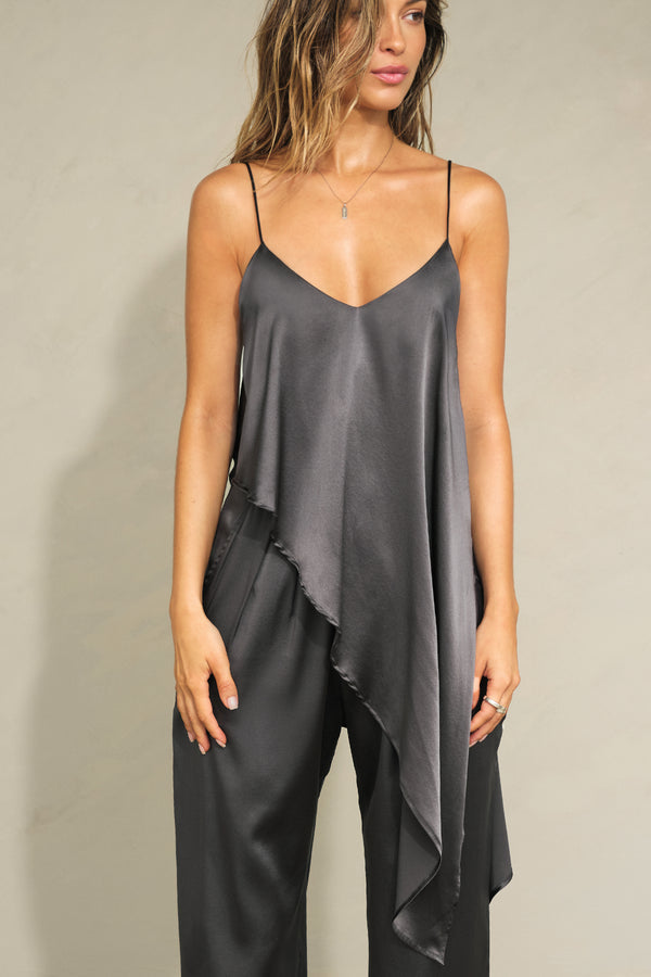 Asymmetrical Silk Tank